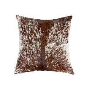Natural Home Decor Torino Cowhide Pillow | 1-Piece | S & p brown/white | 18"x18"
